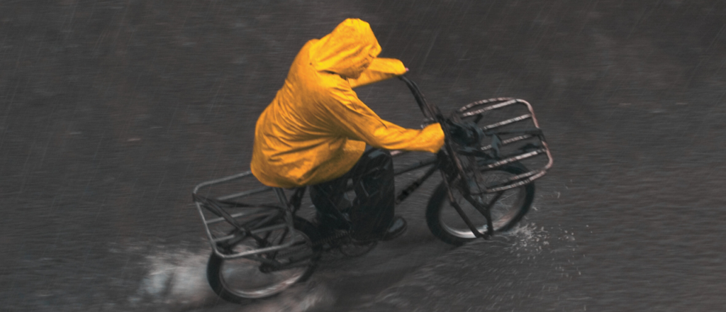 fietsen in regen