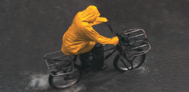 fietsen in regen